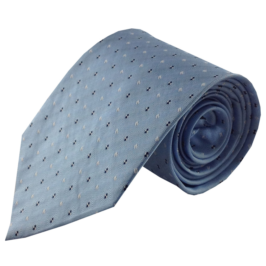 Mens Necktie Silk Tie Baby Blue Black Diamonds Silk Tie Hand Made Executive Pro Design Birthday Christmas Valentines Image 1