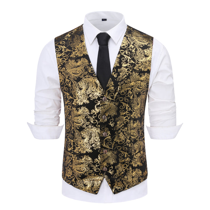 Bronzing Suit Vest For Men Single Breasted Wedding Groom Slim Fit Waistcoat Party Dress Suit Vest Chaleco Hombre Image 4