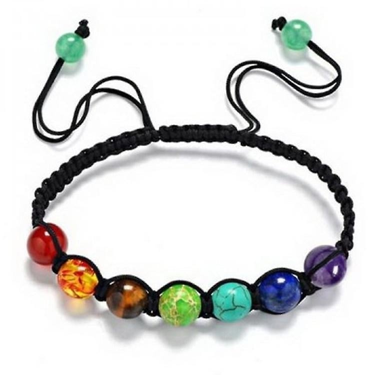 7 Chakra Bracelets Natural Healing Stones Beads Bracelets Adjustable Cord Energy Bracelets Image 1