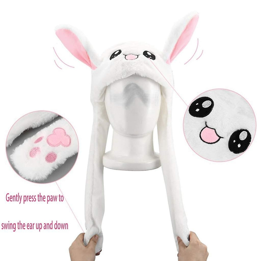 Led Glowing Plush Bunny Funny Hat With Moving Jumping Ears Image 2