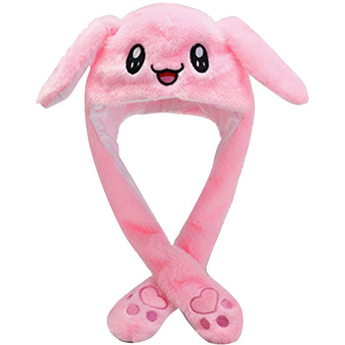 Led Glowing Plush Bunny Funny Hat With Moving Jumping Ears Image 1