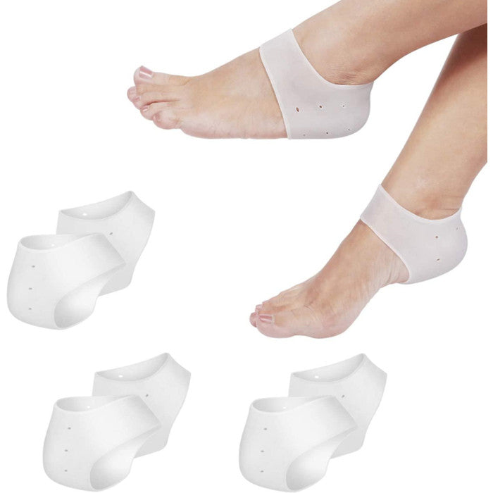 3 Pairs Silicone Heel Protector Plantar Fasciitis Inserts Pads Gel Heel Cushion Pain Relief Socks Image 1