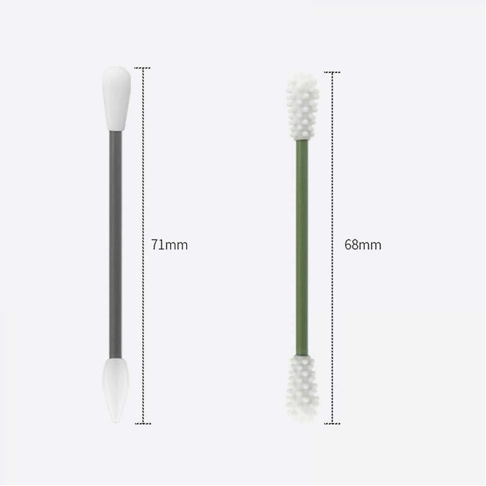 4pcs/box Reusable Cotton Swab Ear Cleaning Cosmetic Silicone Buds Swabs Sticks With Makeup Mirror Image 2