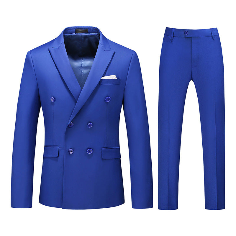2 Pieces Men Suit Gentleman Classic Business Casual Suits Fashion Wedding Blazers Pants Set Solid Color Spring Autumn Image 3
