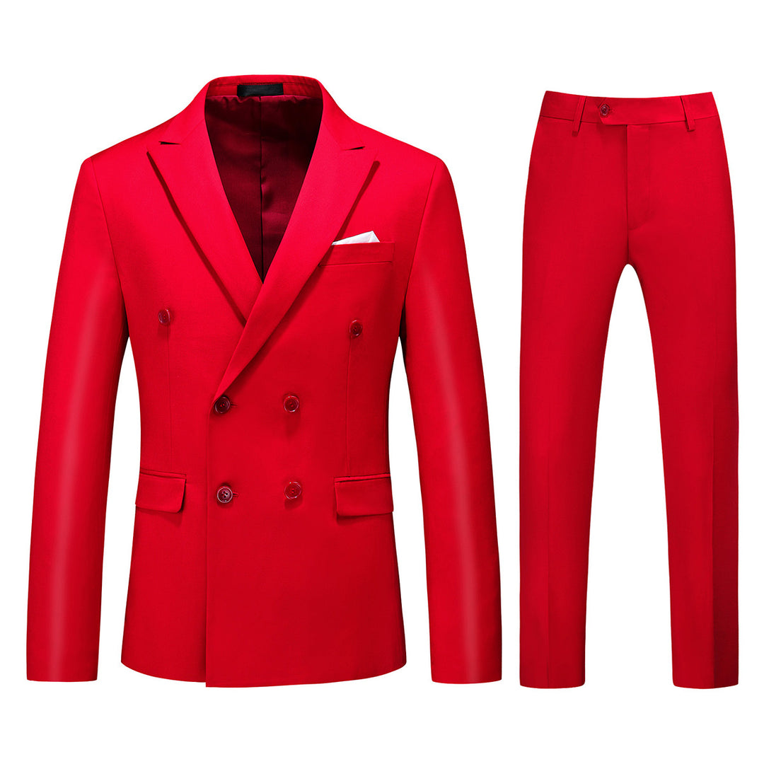 2 Pieces Men Suit Gentleman Classic Business Casual Suits Fashion Wedding Blazers Pants Set Solid Color Spring Autumn Image 4