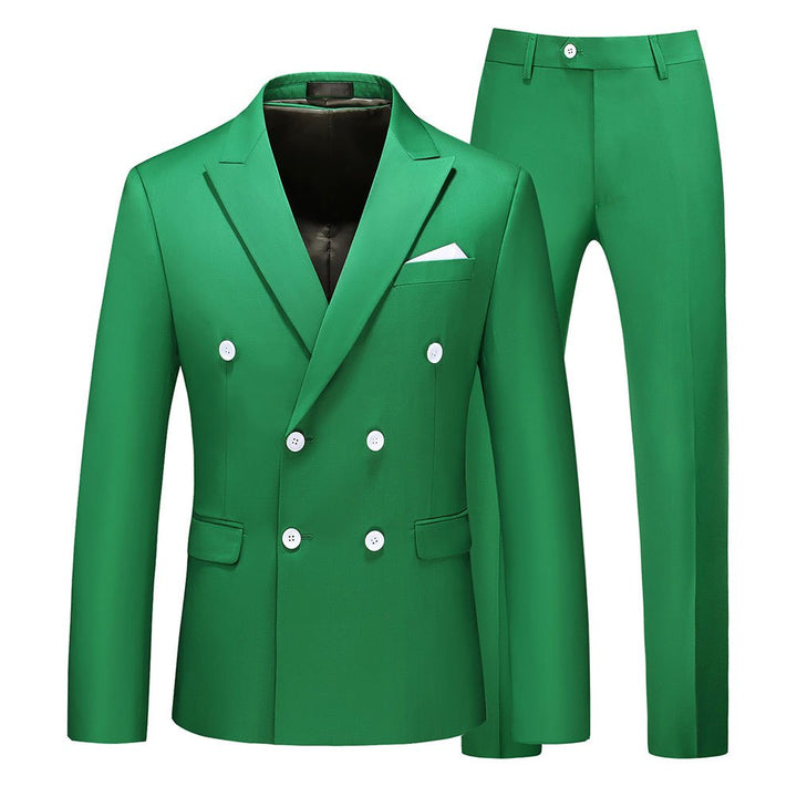 2 Pieces Men Suit Gentleman Classic Business Casual Suits Fashion Wedding Blazers Pants Set Solid Color Spring Autumn Image 1