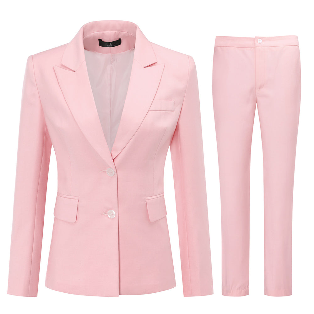 2 Pieces Women Business Suit Elegant Solid Color Suit Women Single Breasted Slim Fit Long Sleeve Spring Autumn Office Image 2