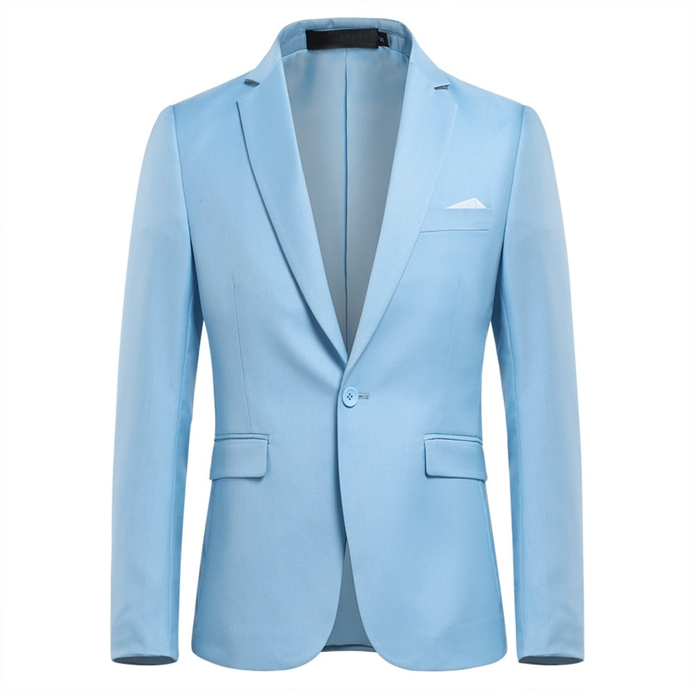 Men Blazer Slim Fit Business Casual Suit Jacket Fashion Autumn Solid Color Office Wear Blazers Men Image 2