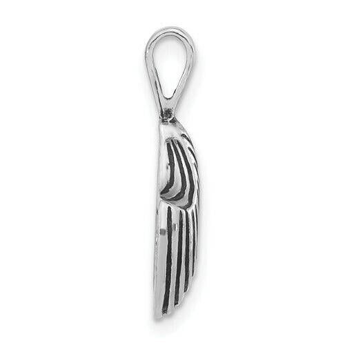 Sterling Silver Polished and Antiqued Mussel Shell Chain Slide Pendant Image 2