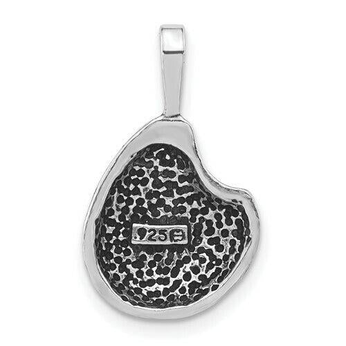 Sterling Silver Polished and Antiqued Mussel Shell Chain Slide Pendant Image 3