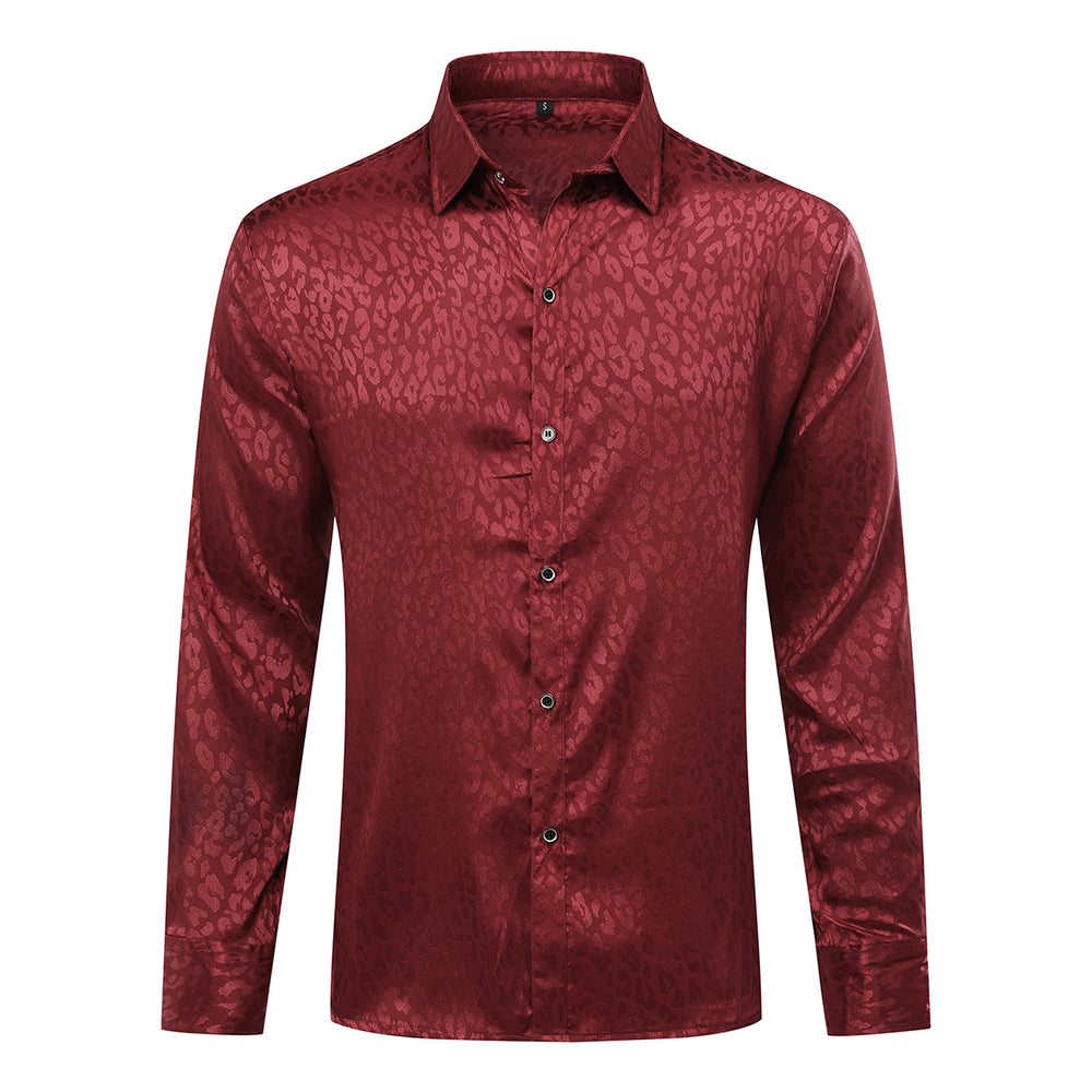 Men Leopard Print Shirt Fashion Long Sleeve Button Up Men Blouse Shirts Autumn Spring Business Casual Male Clothing Image 2