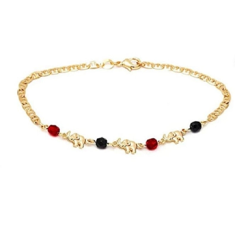 18K Gold Plated Elephant Anklet for Woman Image 1