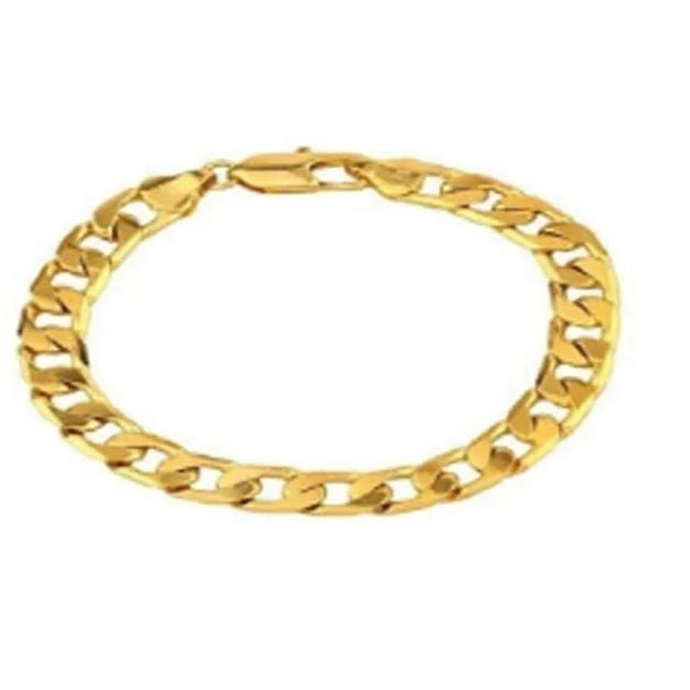 18k Gold Plated Cuban Curb Link Bracelet Image 1