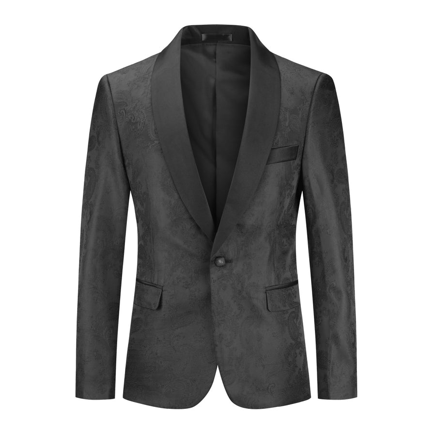 Men Blazer Casual Spring And Autumn Suit Jacket Slim Fit One Button Jacquard Patchwork Male Blazers Business Men Coat Image 1