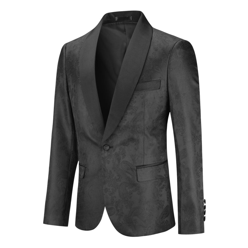 Men Blazer Casual Spring And Autumn Suit Jacket Slim Fit One Button Jacquard Patchwork Male Blazers Business Men Coat Image 2