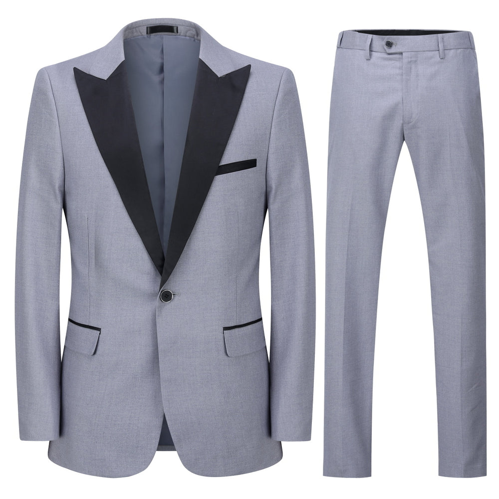 3 Pieces Men Suits Slim Fit One Button Men Dress Suit Wedding Party Spring Autumn Solid Jacket + Pant Image 2