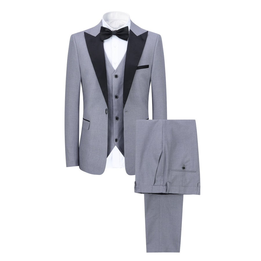 3 Pieces Men Suits Slim Fit One Button Men Dress Suit Wedding Party Spring Autumn Solid Jacket + Pant Image 1
