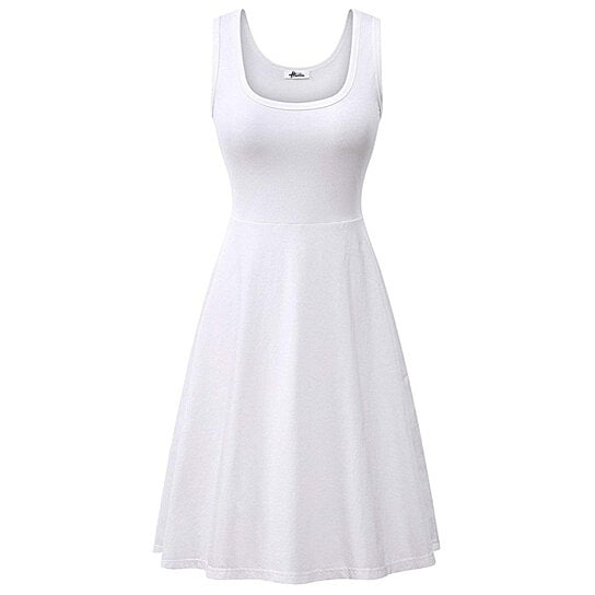 Fit and Flare A-Line Tank Dress Multiple Colors S-2x Image 2