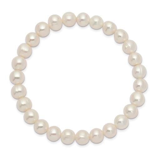 6-7mm White Freshwater Cultured Pearl Stretch Bracelet Image 2