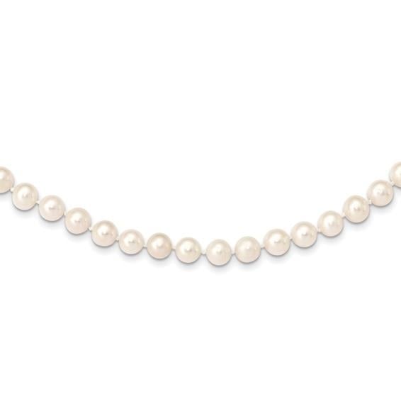 14k 7-8mm White Near Round Freshwater Cultured Pearl Necklace Image 1