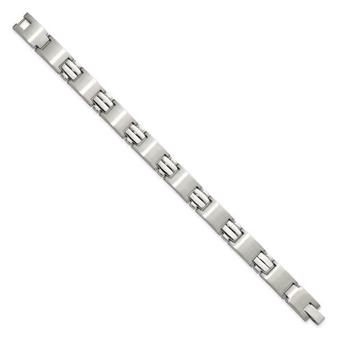 Chisel Stainless Steel Brushed and Polished 8.5 inch Link Bracelet Image 2