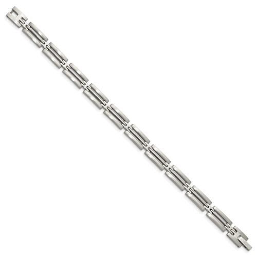 Chisel Stainless Steel Brushed and Polished 8.75 inch Link Bracelet Image 2