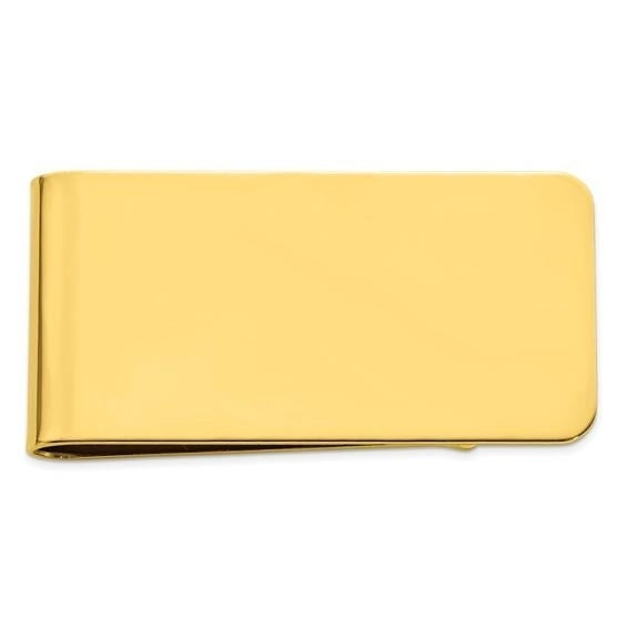 Gold-plated Kelly Waters Polished Rectangle Money Clip Image 1