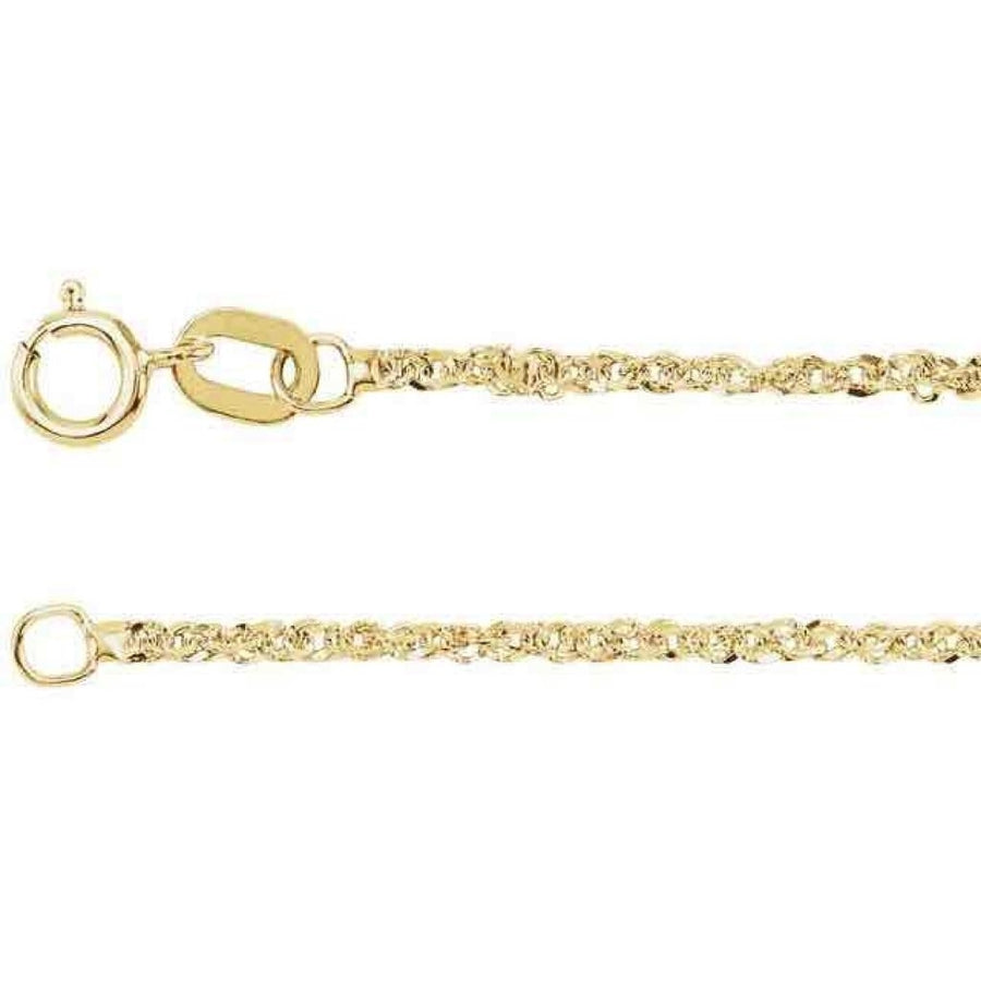 1.25 mm Diamond-Cut Singapore 7" Chain Bracelet REAL Solid 14k Yellow Gold Image 1