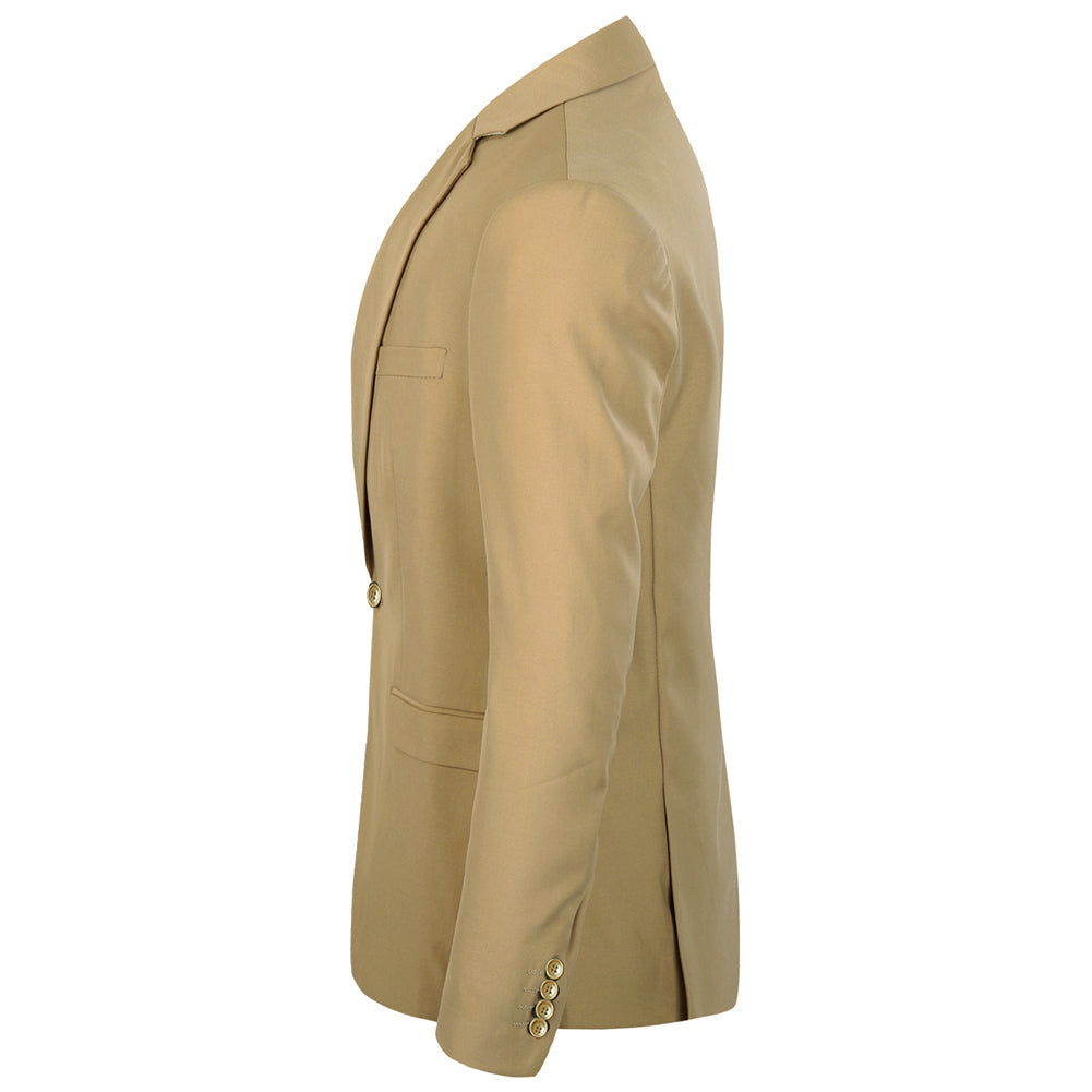 2 Pcs Men Slim Fit Suit Business Casual Male Dress Suits Formal Solid Long Sleeve Single Button Blazer Pants Set Image 3