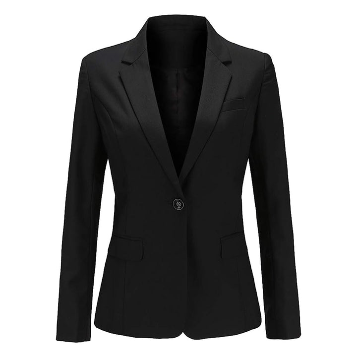 Women Blazer Jacket Slim Fit Single Button Female Suit Jackets Formal Solid Color Long Sleeve Ladies Outerwear Image 4