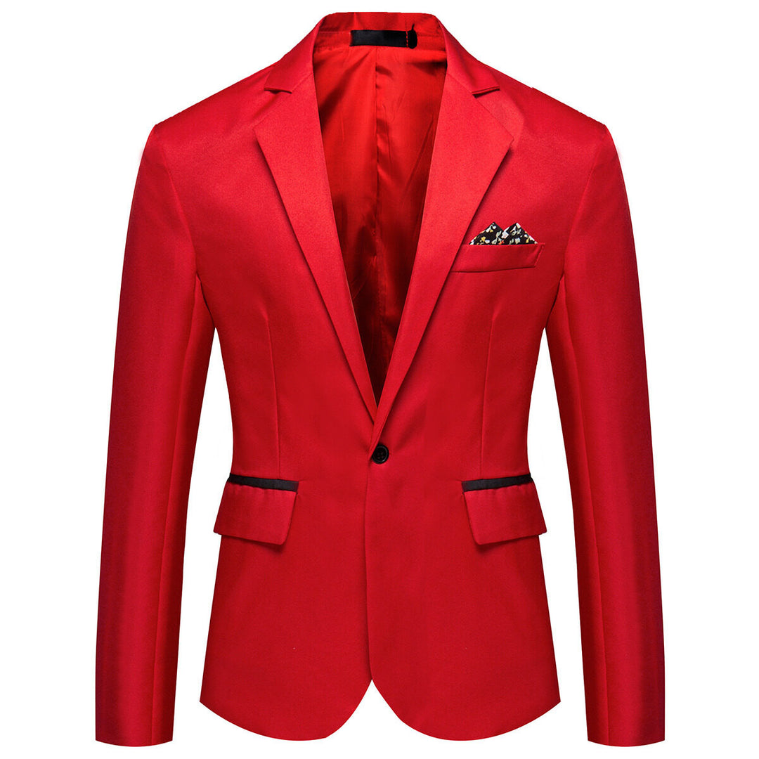 Cloudstyle One Button Blazer For Men Casual Slim Fit Jackets Solid Color Business Men Blazer Jackets Image 4