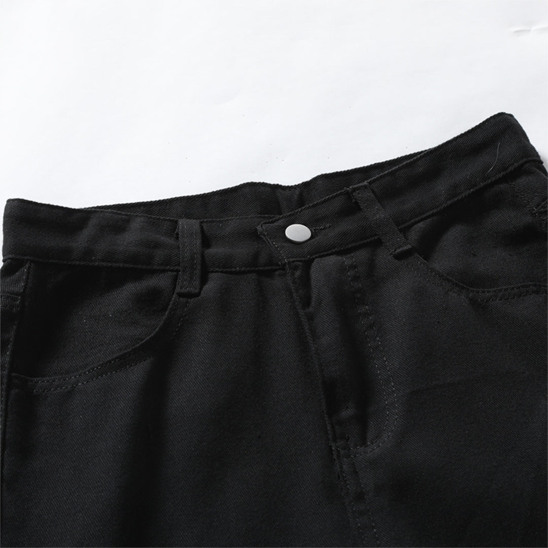 Men Skinny Jeans Slim Fit Ripped Fashion Black Denim Pants Casual Biker Trousers Zipper Summer Streetwear Image 4
