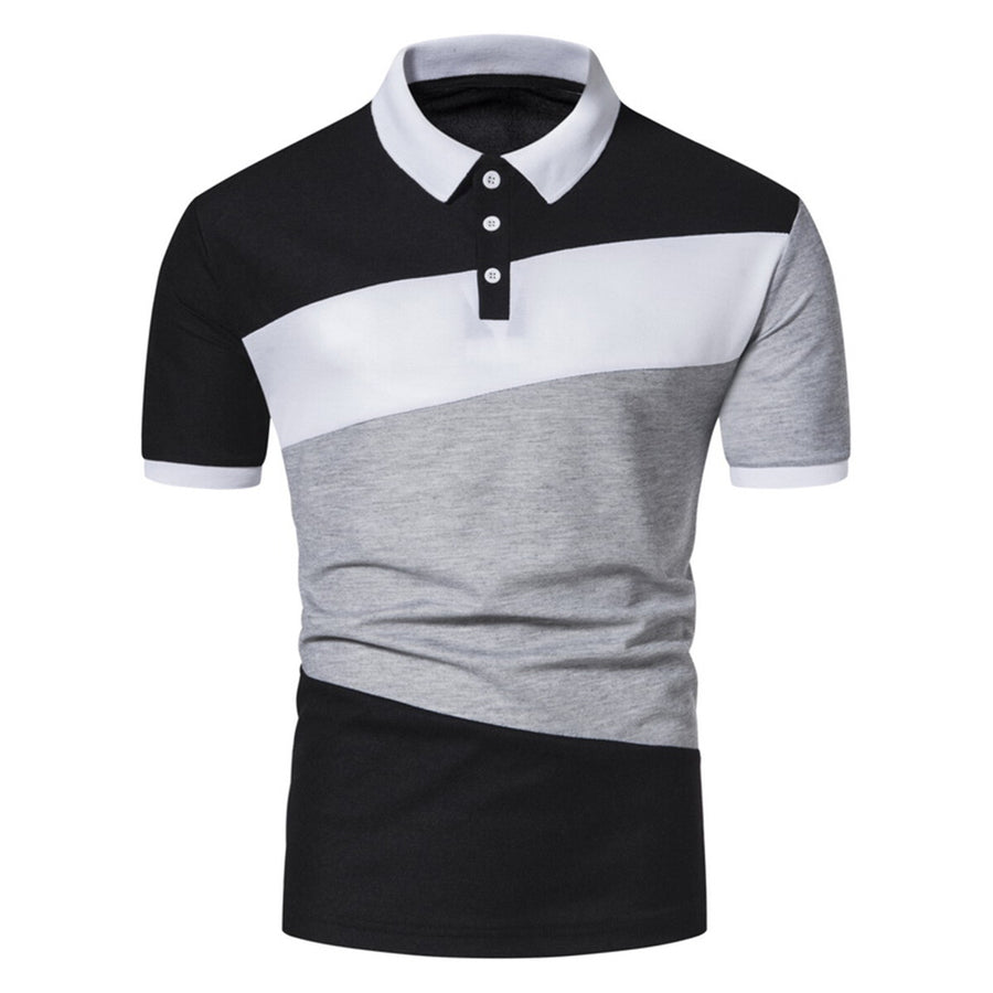 Cloudstyle Men Polo Shirt Golf Shirt Short Sleeve Button Down Male Casual Print Summer Image 1