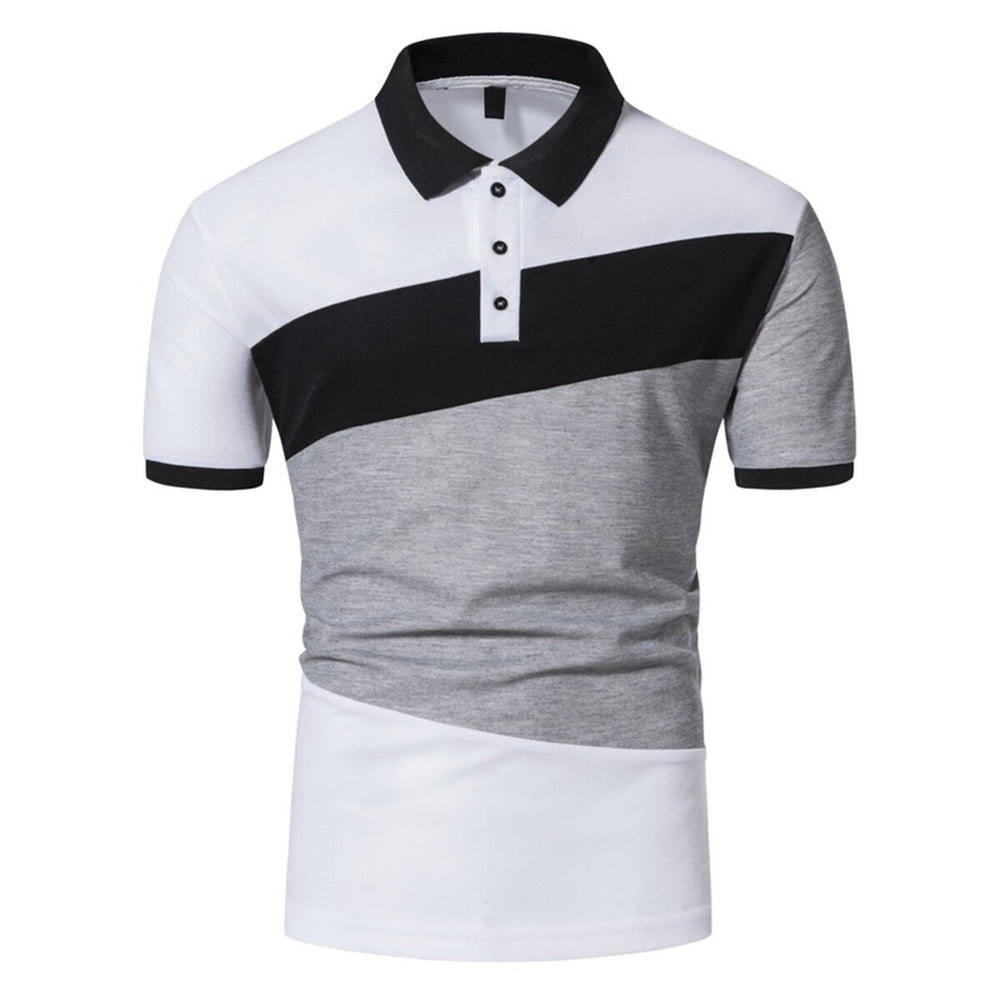 Cloudstyle Men Polo Shirt Golf Shirt Short Sleeve Button Down Male Casual Print Summer Image 2