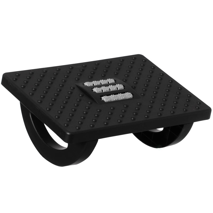 Black Rocking Footrest Massage Under Desk with Soothing Massage Points and Rollers Swinging Foot Stool Support Image 1