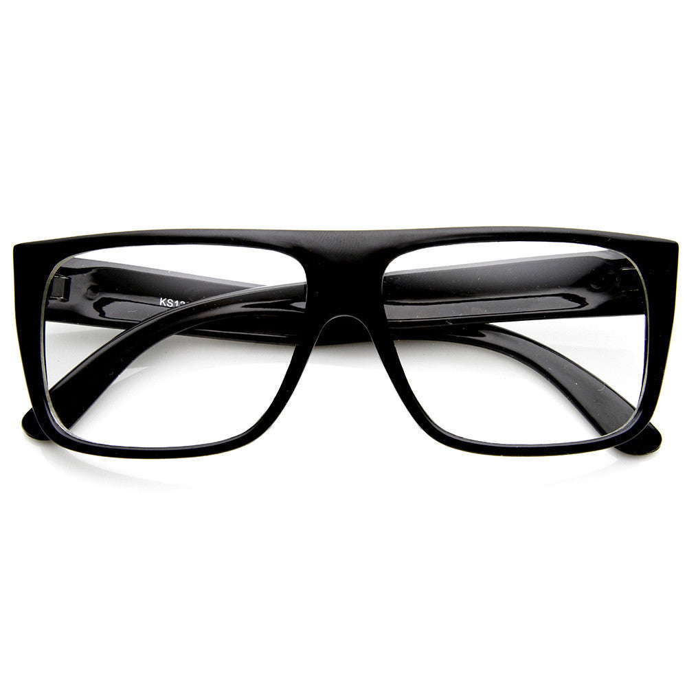 Casual Fashion Rectangular Flat Top Clear Lens Glasses Acetate Frame 8807 Image 1