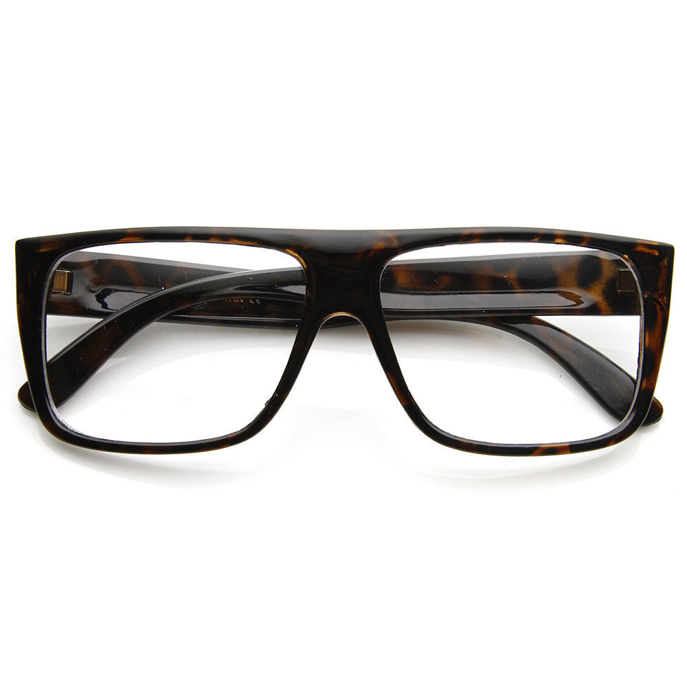 Casual Fashion Rectangular Flat Top Clear Lens Glasses Acetate Frame 8807 Image 2