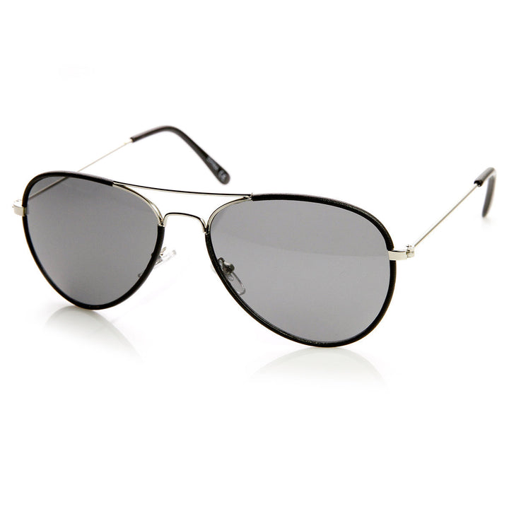 Classic Metal Two-Tone Pilot Teardrop Aviator Sunglasses - 9324 Image 2