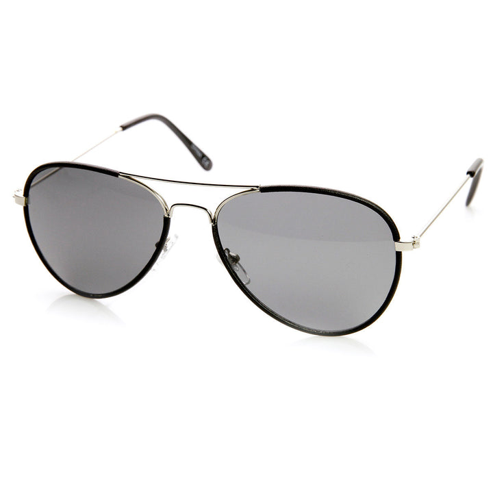 Classic Metal Two-Tone Pilot Teardrop Aviator Sunglasses - 9324 Image 4