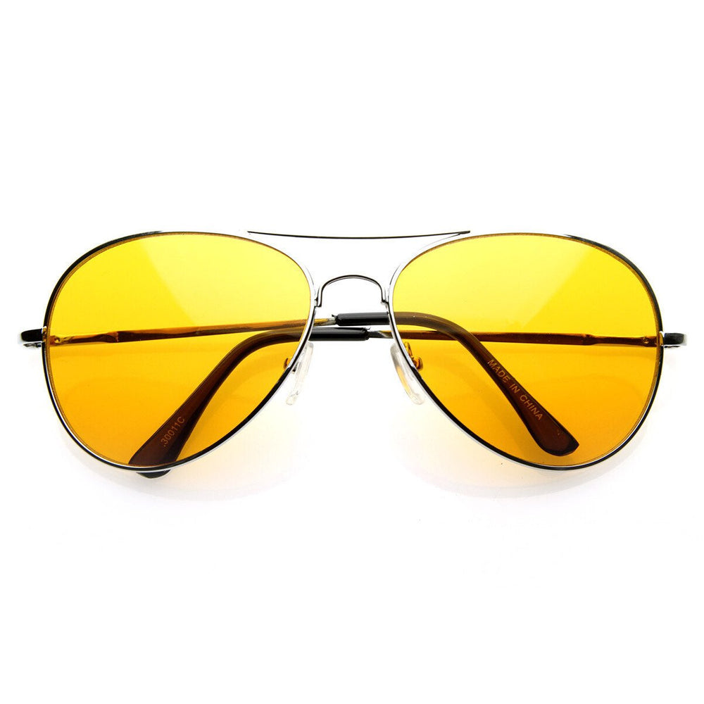 Colorful Premium Silver Metal Aviator Glasses with Color Lens Sunglasses - 8405 Image 2