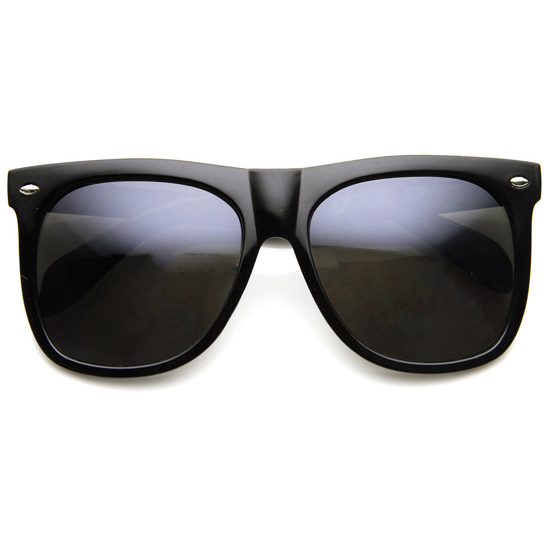 Large Bold Oversized Modified Horned Rim Sunglasses - 8889 Image 3