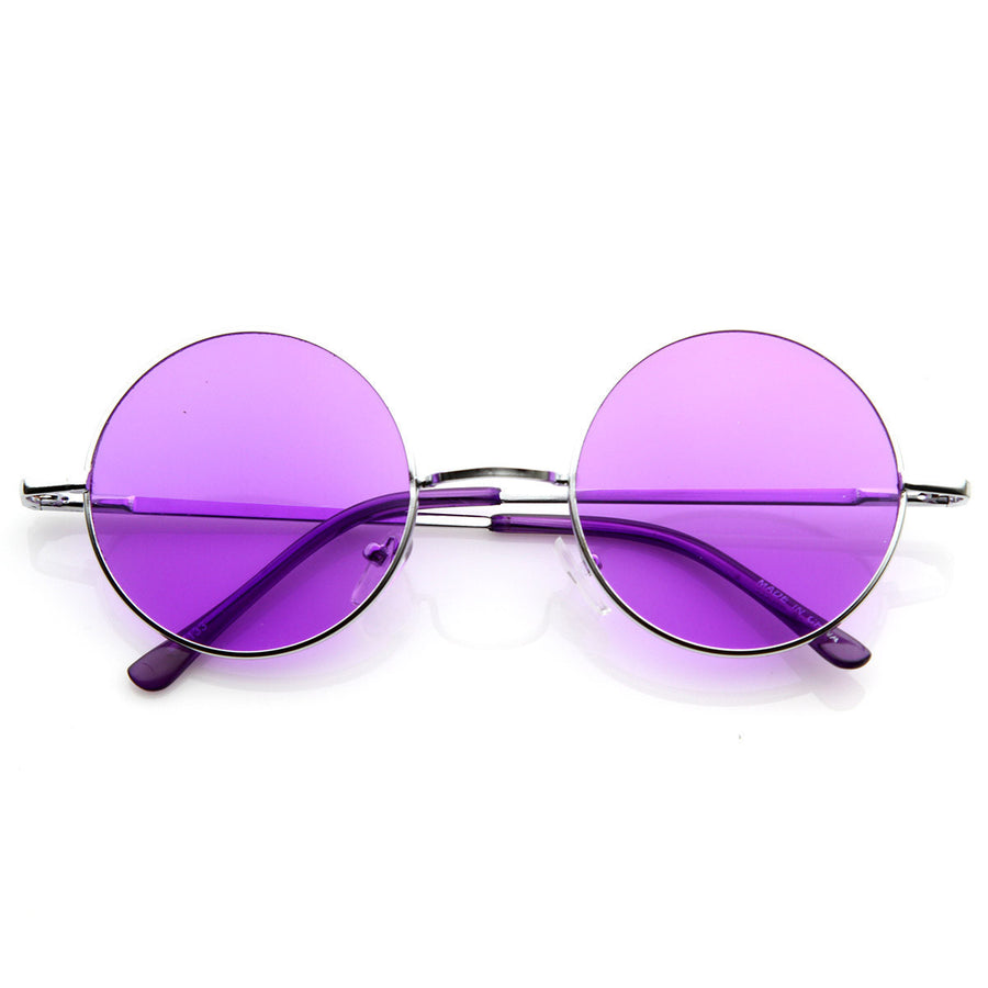 Lennon Style Round Metal Sunglasses Color Tinted Lenses Model 8594 Image 1