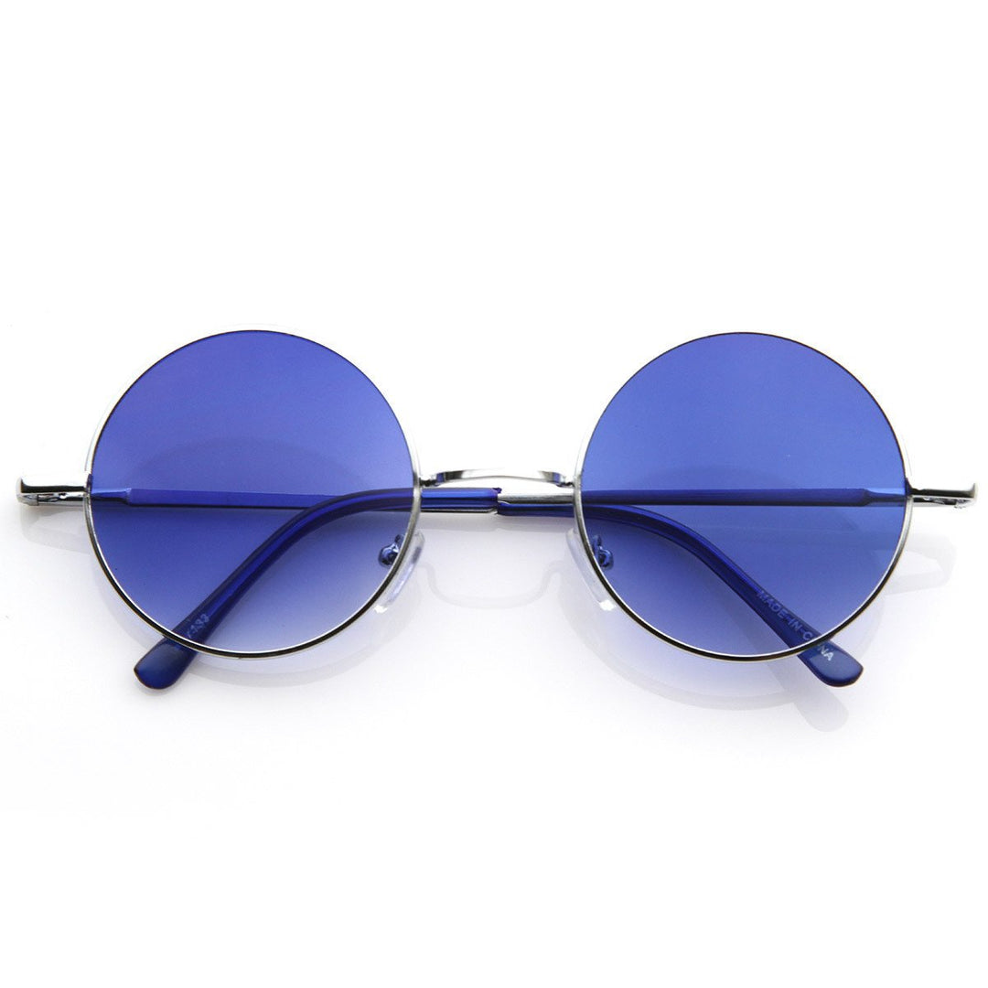 Lennon Style Round Metal Sunglasses Color Tinted Lenses Model 8594 Image 1