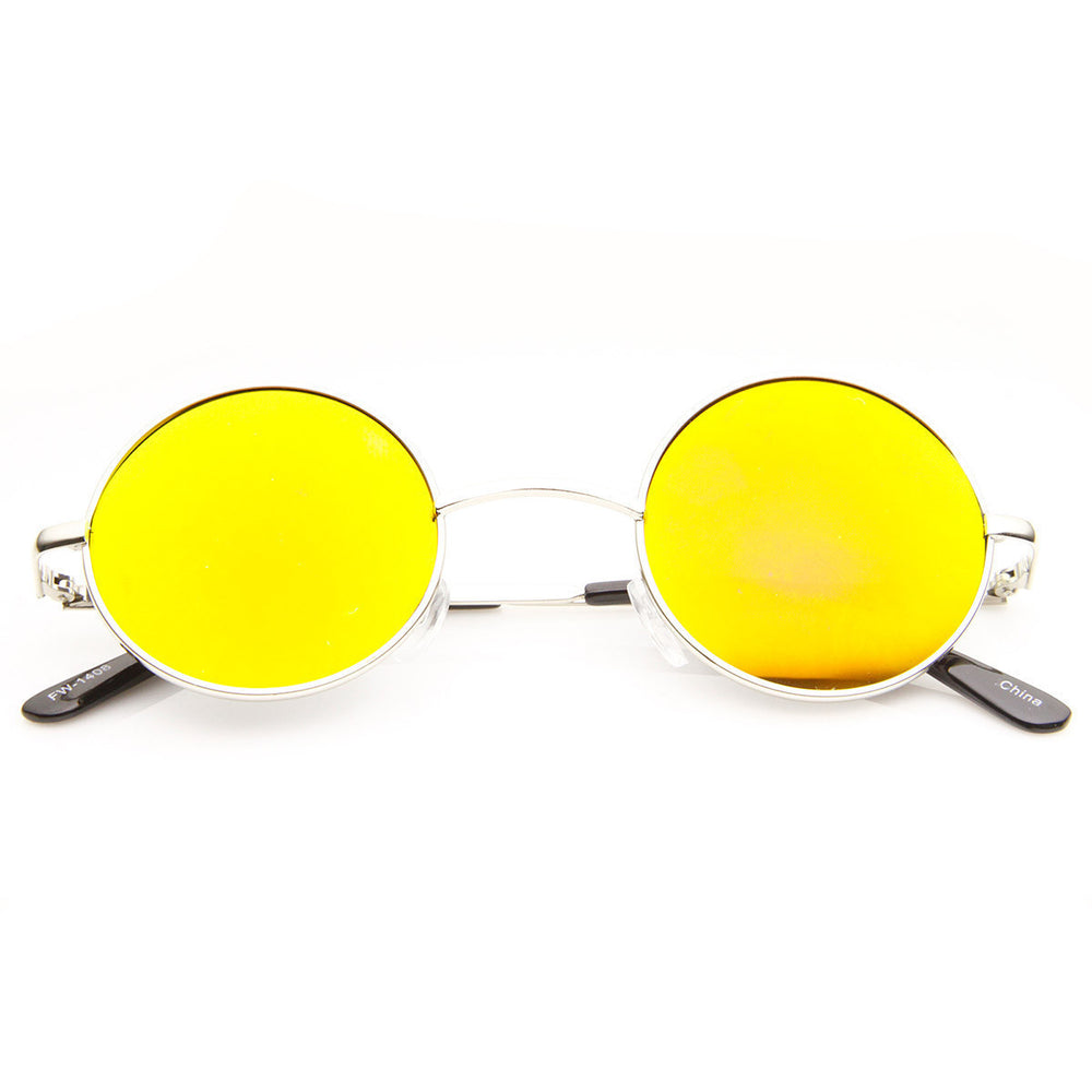 Lennon Style Round Metal Sunglasses Color Mirror Lens 1408 Retro Fashion Shades Image 2