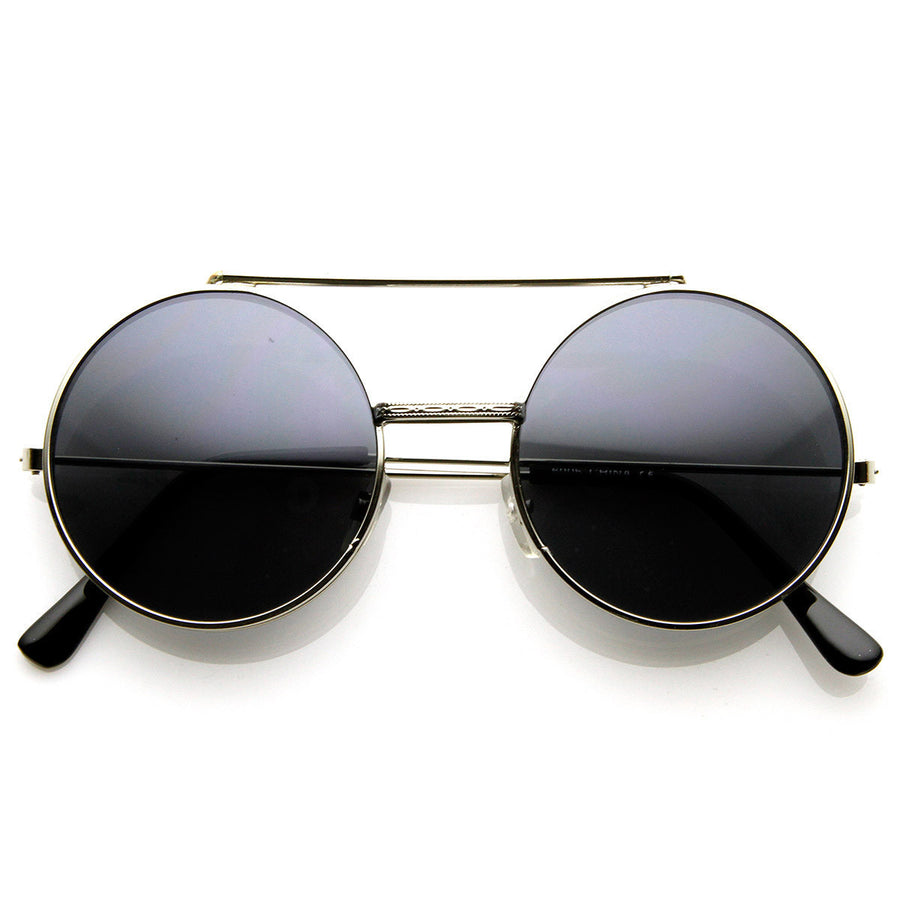 Django Sunglasses Limited Edition Color Flip-Up Lens Round Metal Frame 8795 Image 1