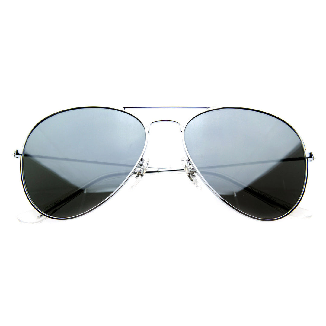 Mirrored Aviators Silver Metal Aviator Sunglasses - 1476 Image 1