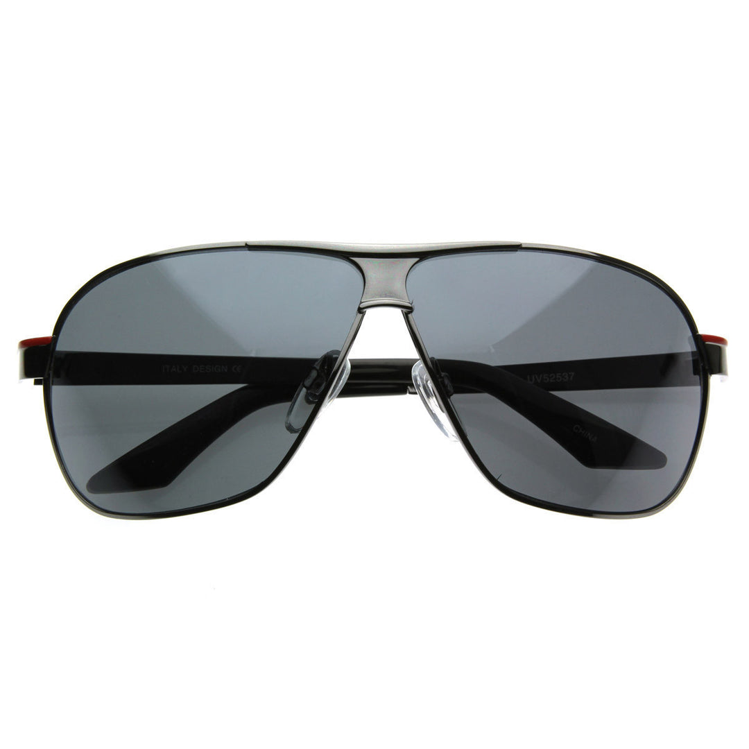 Square Aviator Large Metal Aviator Sunglasses - 1574 Image 1