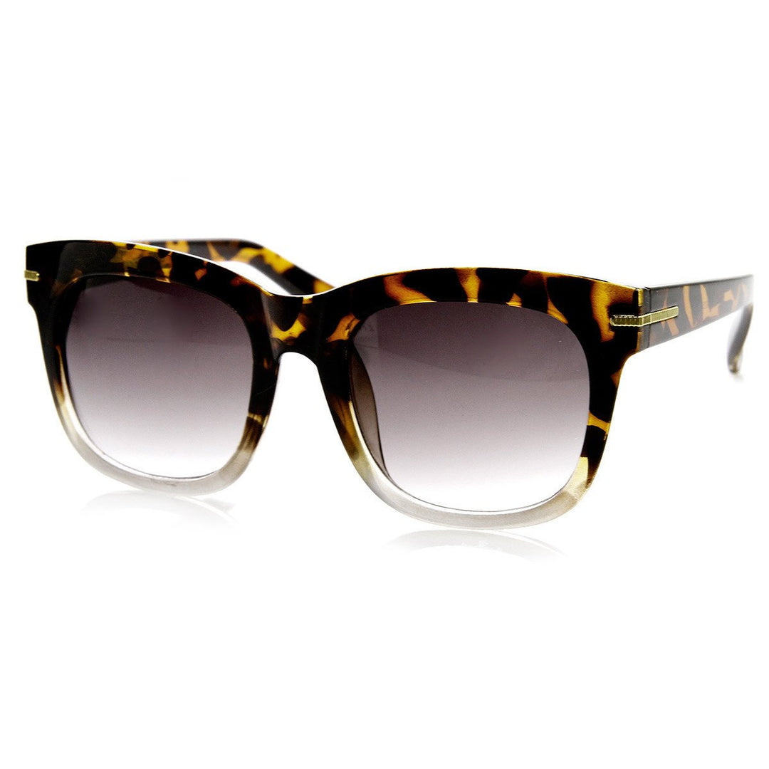 Womens Oversize Bold Rim Mod Horned Rim Sunglasses - 9301 Image 1