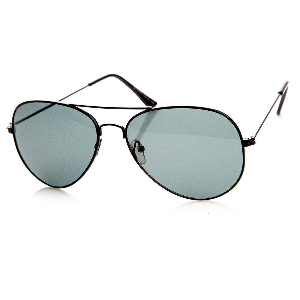 Pilot Metal Aviator Sunglasses 8841 Classic Style Glass Lens UV Protection 56mm Image 2