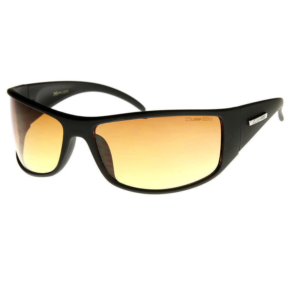 Large Rectangular HD Driving Lens Sports Wrap Sunglasses - 8667 Image 4